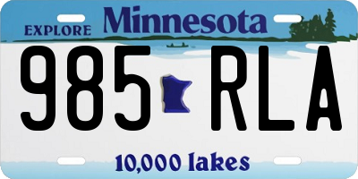 MN license plate 985RLA