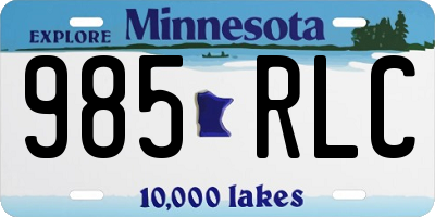 MN license plate 985RLC