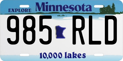 MN license plate 985RLD