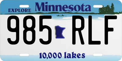 MN license plate 985RLF