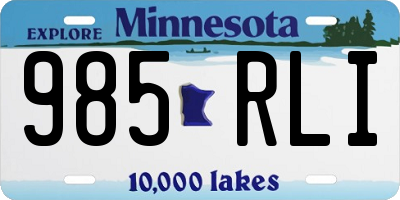 MN license plate 985RLI