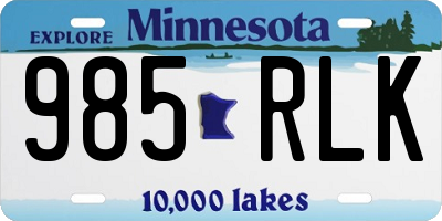 MN license plate 985RLK
