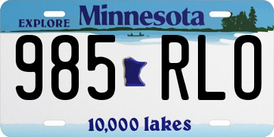 MN license plate 985RLO