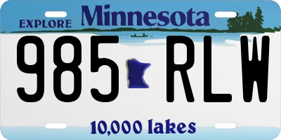 MN license plate 985RLW