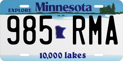 MN license plate 985RMA