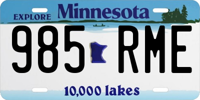 MN license plate 985RME