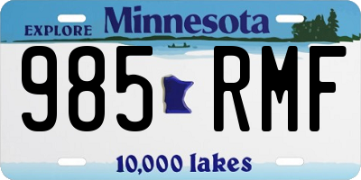 MN license plate 985RMF
