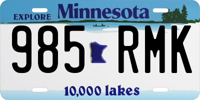 MN license plate 985RMK
