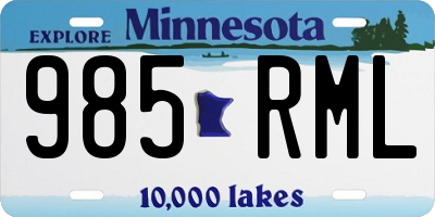 MN license plate 985RML