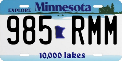 MN license plate 985RMM