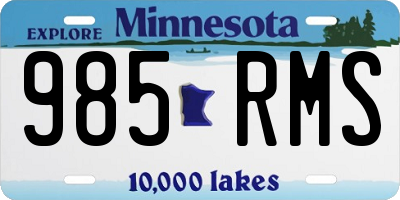 MN license plate 985RMS