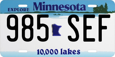 MN license plate 985SEF