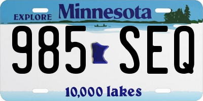 MN license plate 985SEQ
