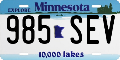 MN license plate 985SEV