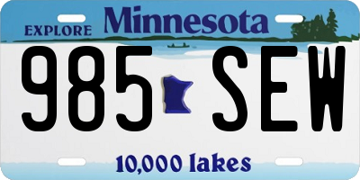 MN license plate 985SEW