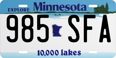 MN license plate 985SFA