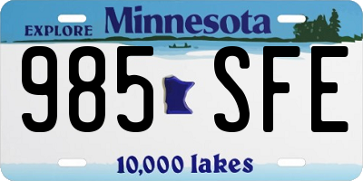 MN license plate 985SFE