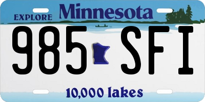 MN license plate 985SFI
