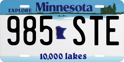 MN license plate 985STE