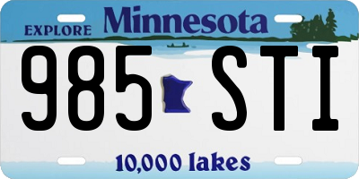 MN license plate 985STI