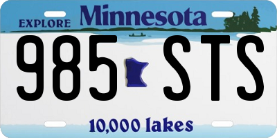 MN license plate 985STS
