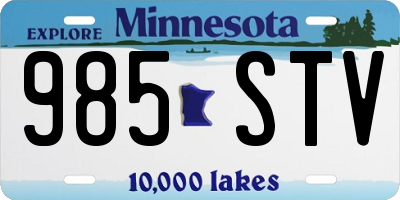 MN license plate 985STV