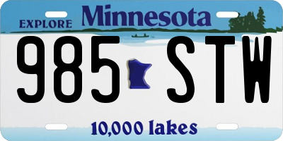 MN license plate 985STW
