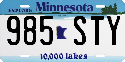 MN license plate 985STY
