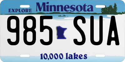 MN license plate 985SUA