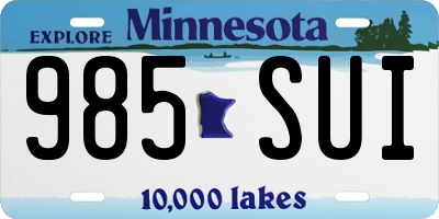 MN license plate 985SUI