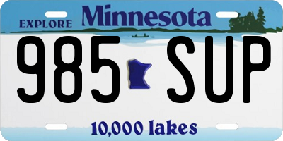 MN license plate 985SUP