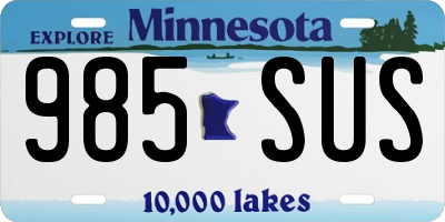 MN license plate 985SUS