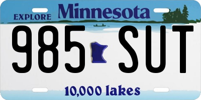 MN license plate 985SUT