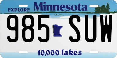 MN license plate 985SUW