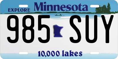 MN license plate 985SUY