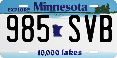 MN license plate 985SVB