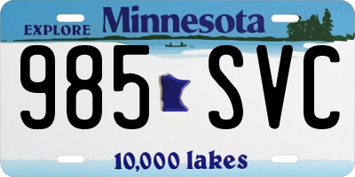 MN license plate 985SVC