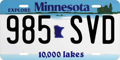 MN license plate 985SVD