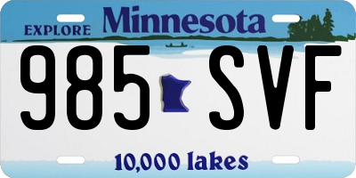 MN license plate 985SVF