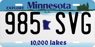 MN license plate 985SVG