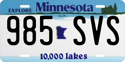 MN license plate 985SVS