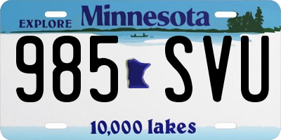 MN license plate 985SVU