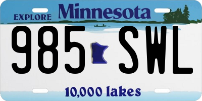 MN license plate 985SWL