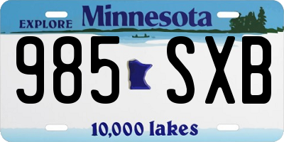 MN license plate 985SXB