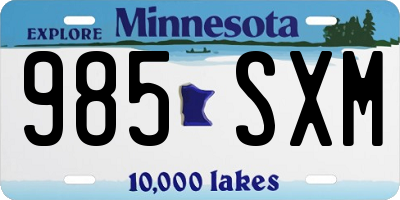 MN license plate 985SXM