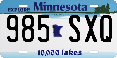 MN license plate 985SXQ
