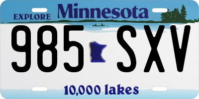 MN license plate 985SXV