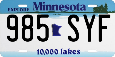 MN license plate 985SYF