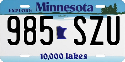 MN license plate 985SZU