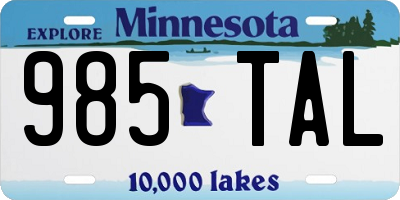 MN license plate 985TAL